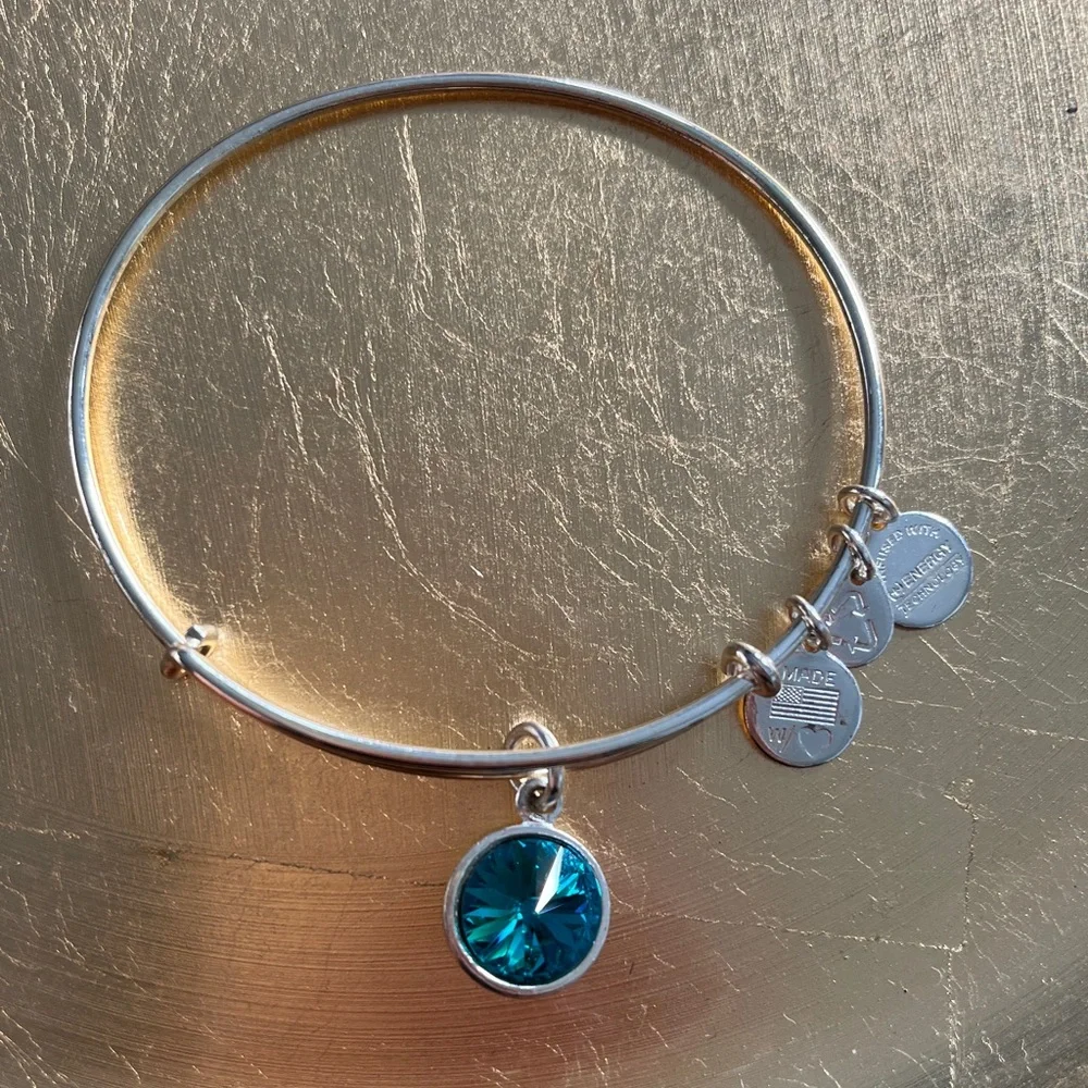 ALEX & ANI BIRTHSTONE CHARM BANGLE - Picture 5 of 6